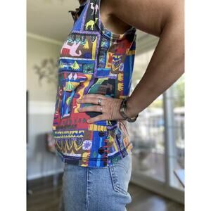 Units Women's sleeveless T-shirt U.S.A. Limited Edition Vintage Nice Print L